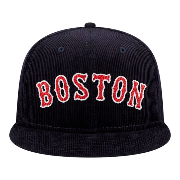 New Era Boston Red Sox Vintage Corduroy 59FIFTY Fitted Hat Cap Navy - Picture 2 of 7